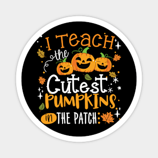 I Teach the Cutest Pumpkins in the Patch is the perfect fall teacher shirt to wear for Halloween or Thanksgiving. Magnet